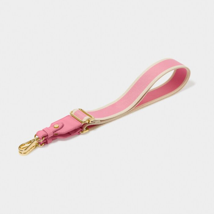 Katie Loxton Canvas Bag Strap - Cloud Pink Stripe